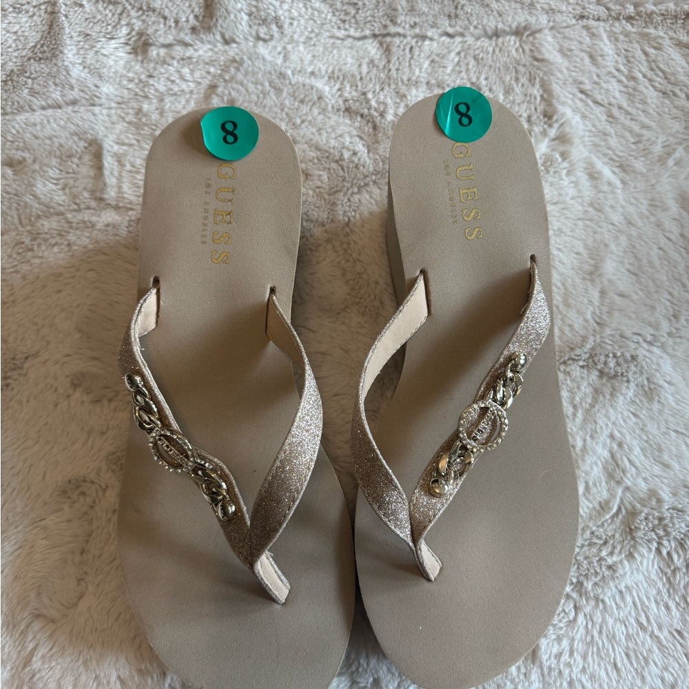 Guess Cream Sandals with Braided Straps